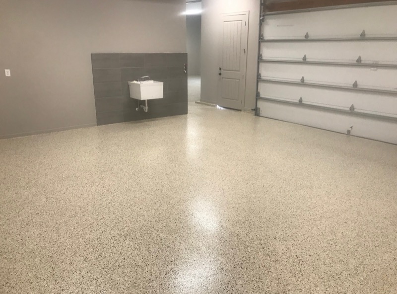 Flake epoxy garage floor coating Olathe Kansas