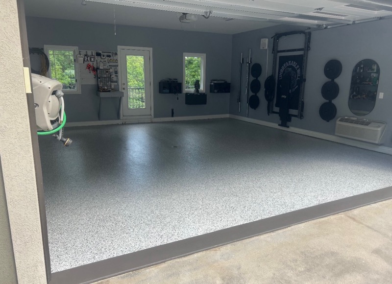 Flake epoxy garage floor Olathe KS