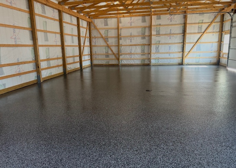 Flake epoxy basement floor Olathe Kansas